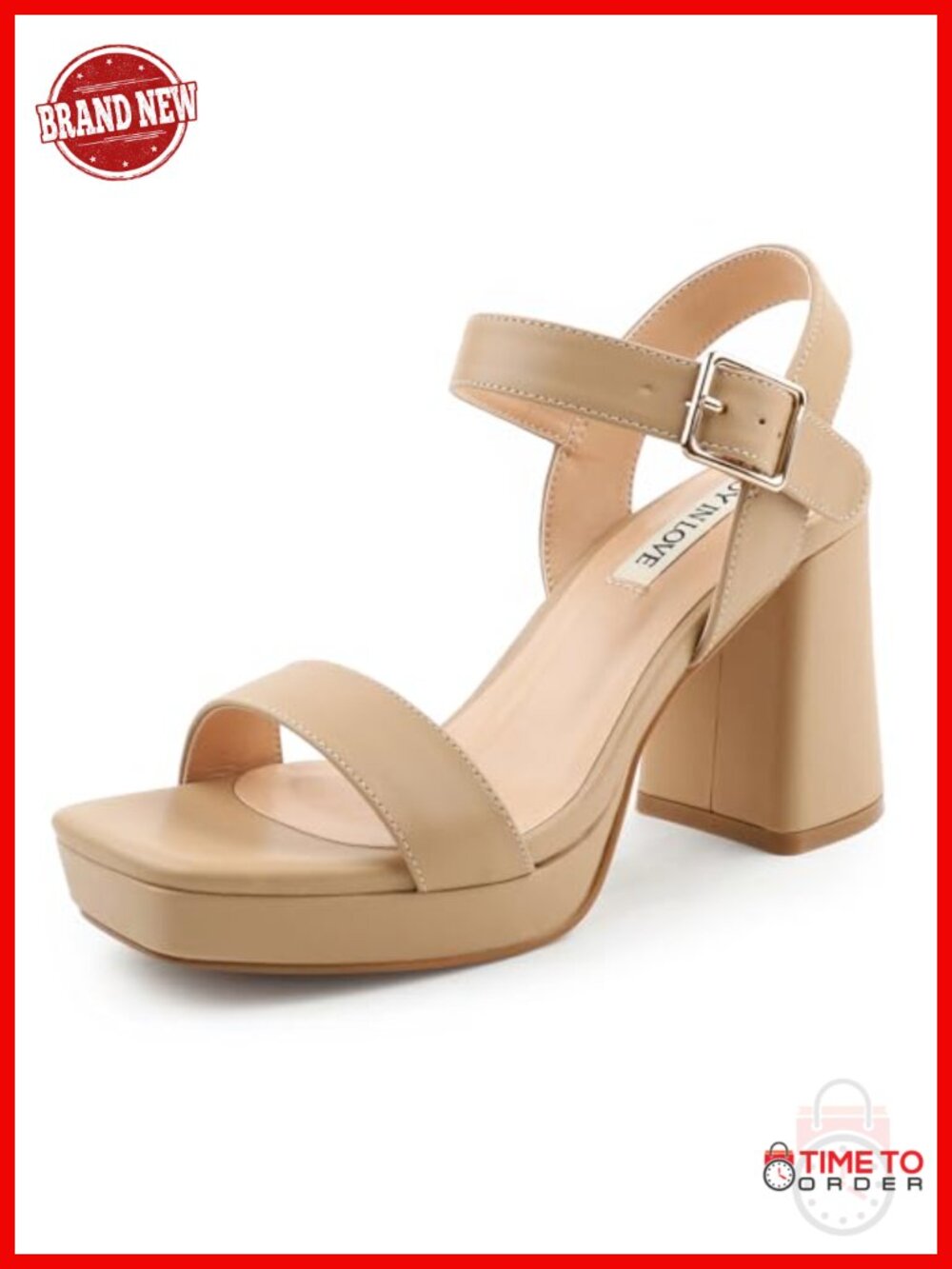 Women's Chunky Block Heel Platform Sandals with Adjustable Ankle Strap